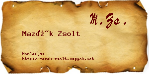 Mazák Zsolt névjegykártya